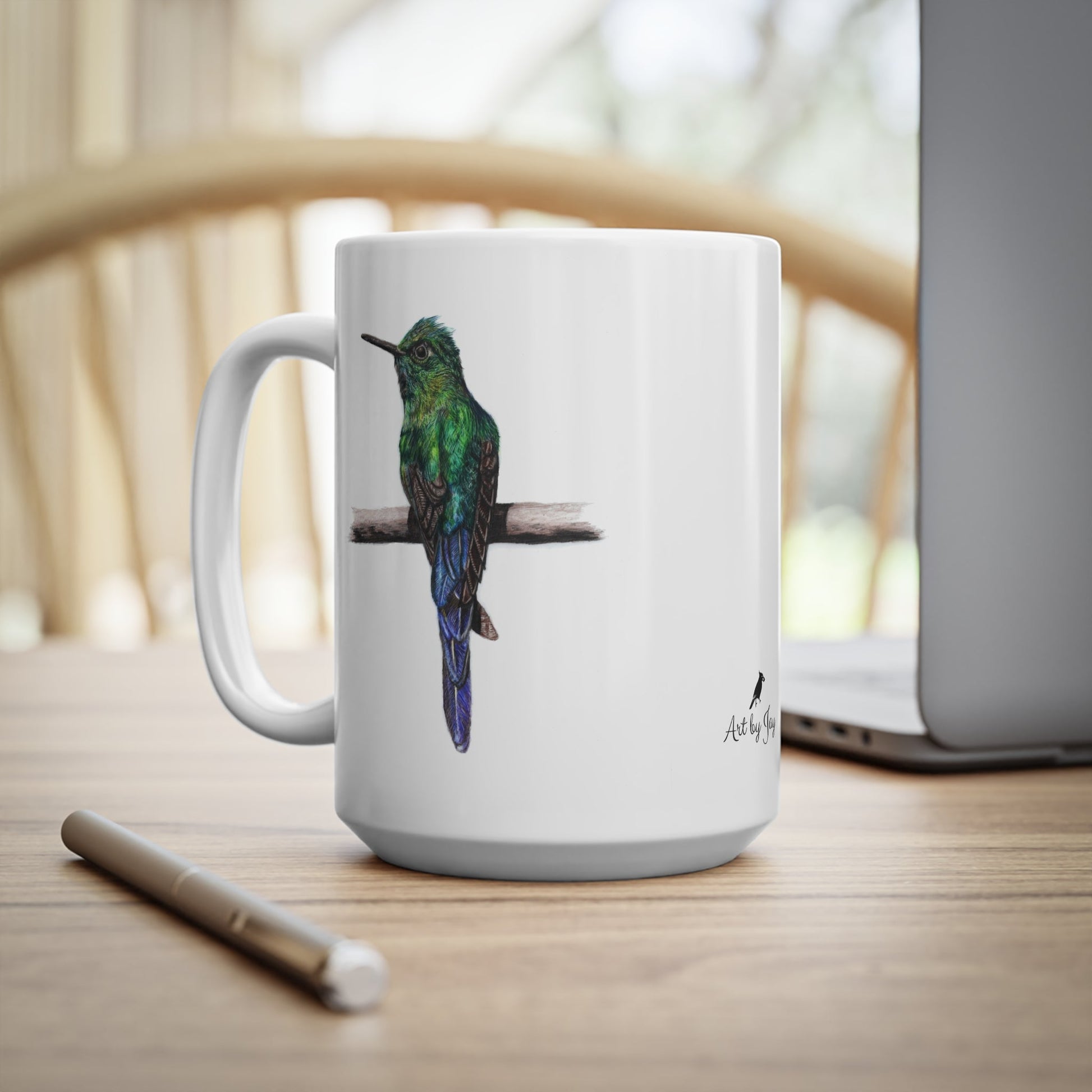 Hummingbird Coffee Mug – Ceramic Wildlife Gift Art by Jay | Wildlife Art