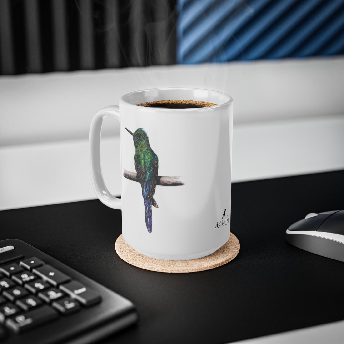 Hummingbird Coffee Mug – Ceramic Wildlife Gift Art by Jay | Wildlife Art