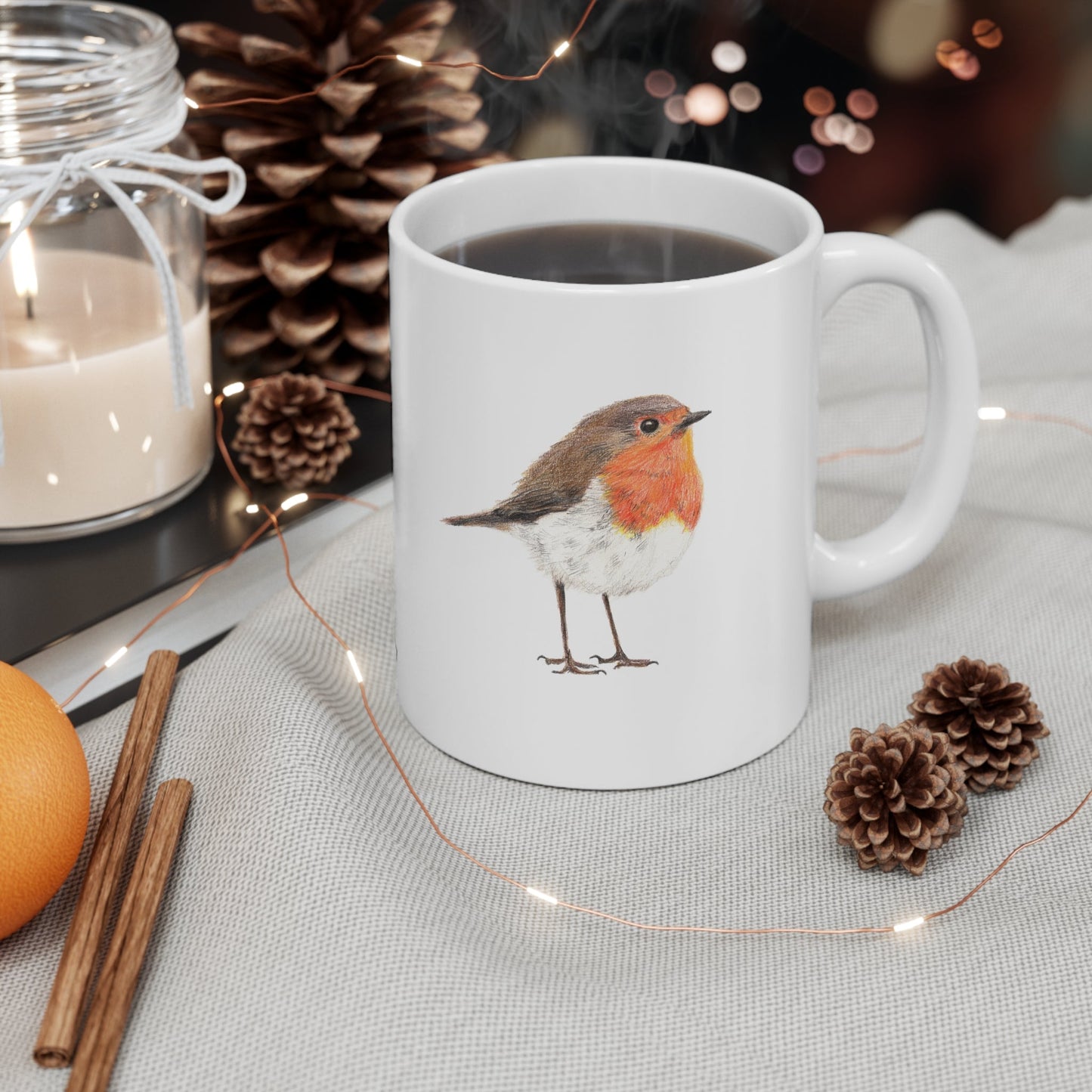 Robin Bird Mug – Ceramic Wildlife Coffee Cup Printify