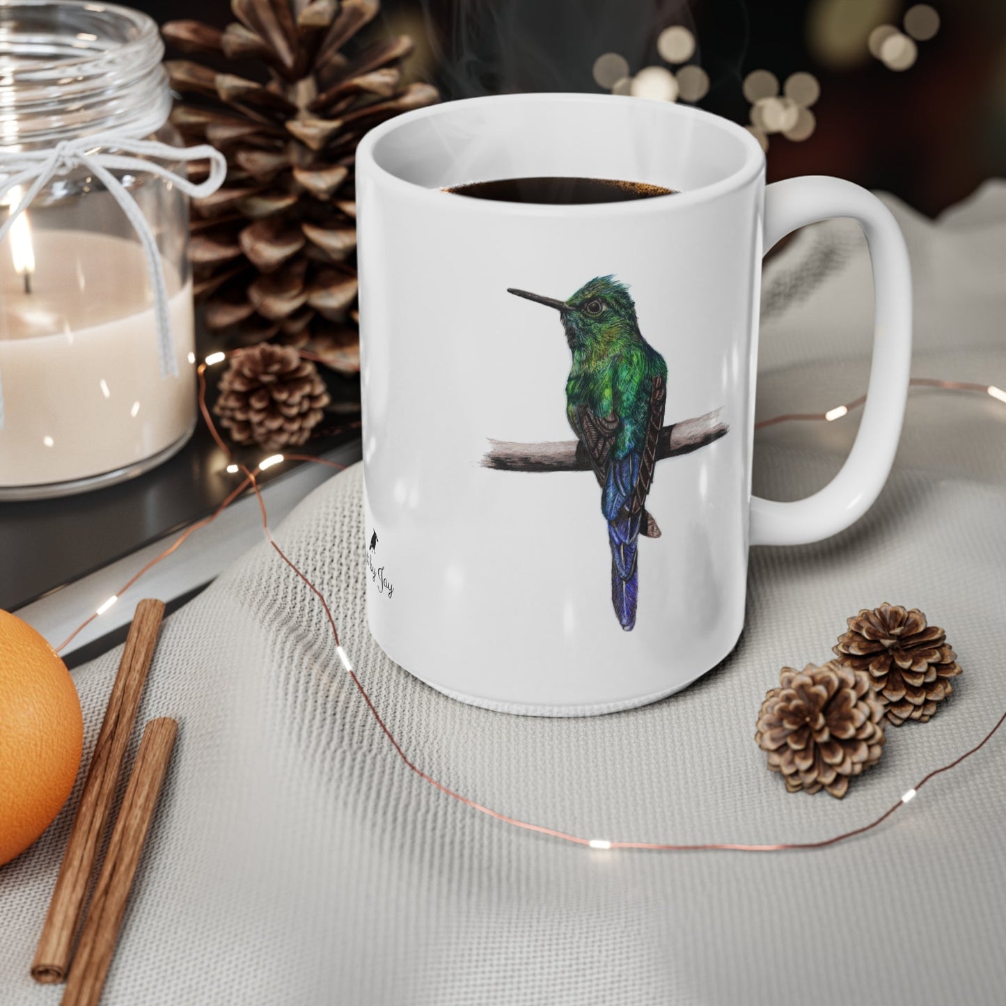 Hummingbird Coffee Mug – Ceramic Wildlife Gift Art by Jay | Wildlife Art