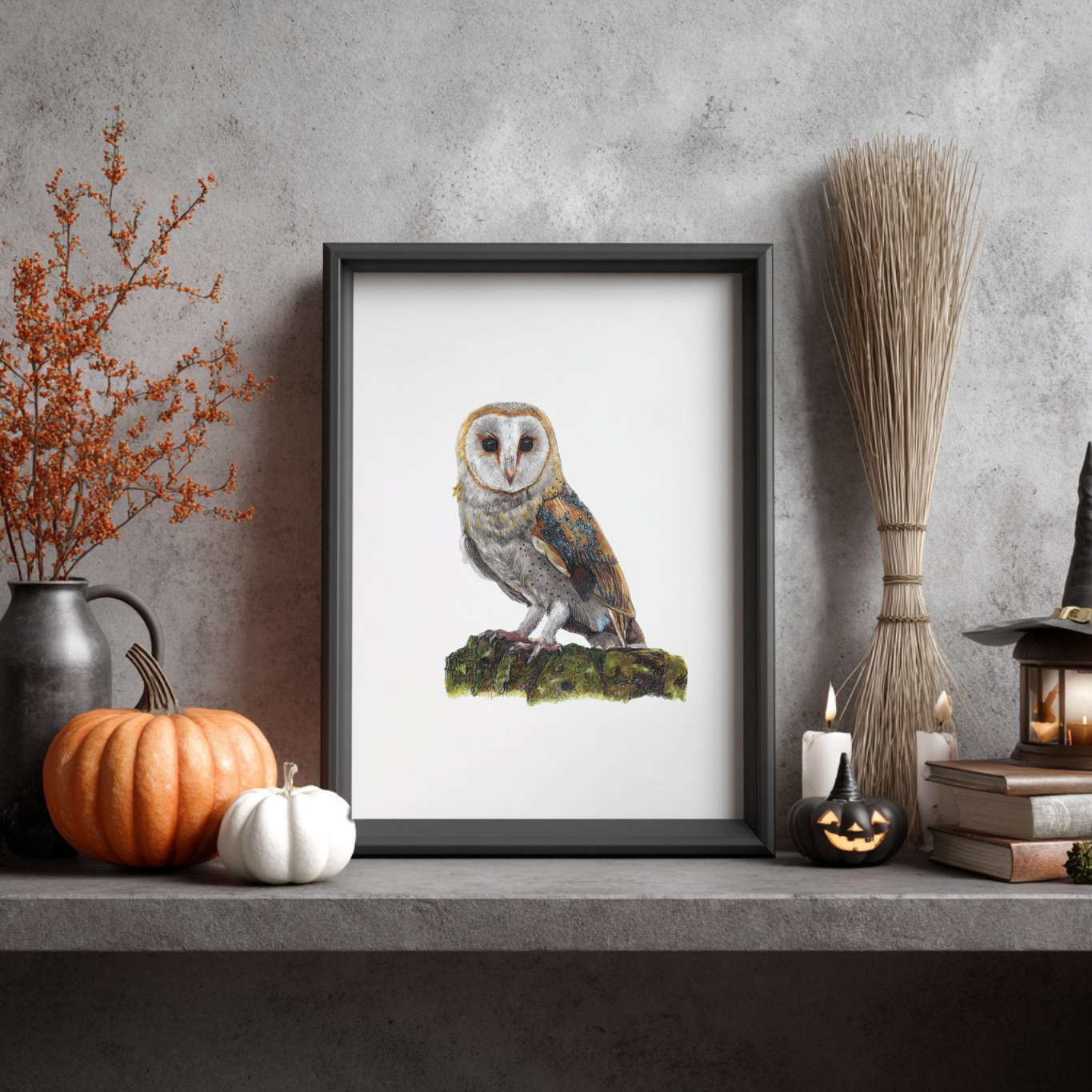 Barn Owl Art Print | Wildlife Wall Art for Nature Lovers Art by Jay | Wildlife Art