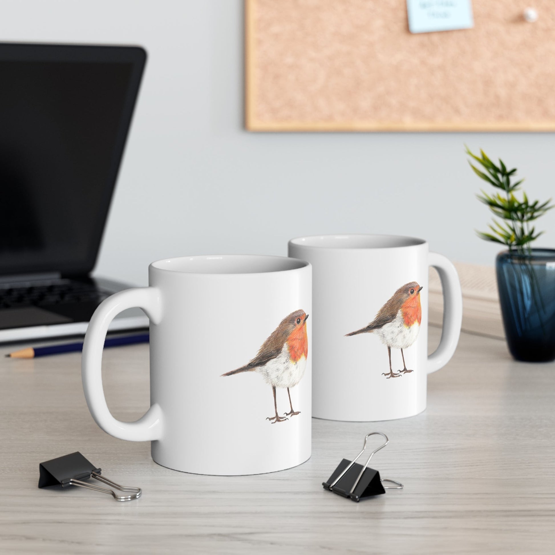 Robin Bird Mug – Ceramic Wildlife Coffee Cup Printify