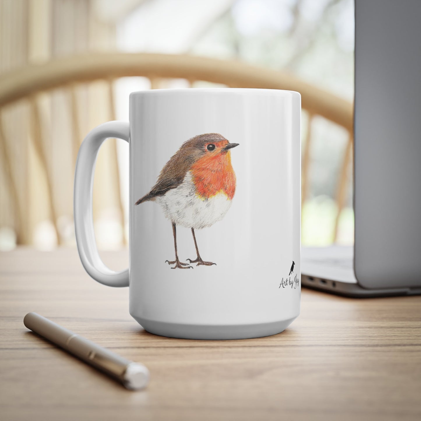 Robin Bird Mug – Ceramic Wildlife Coffee Cup Printify