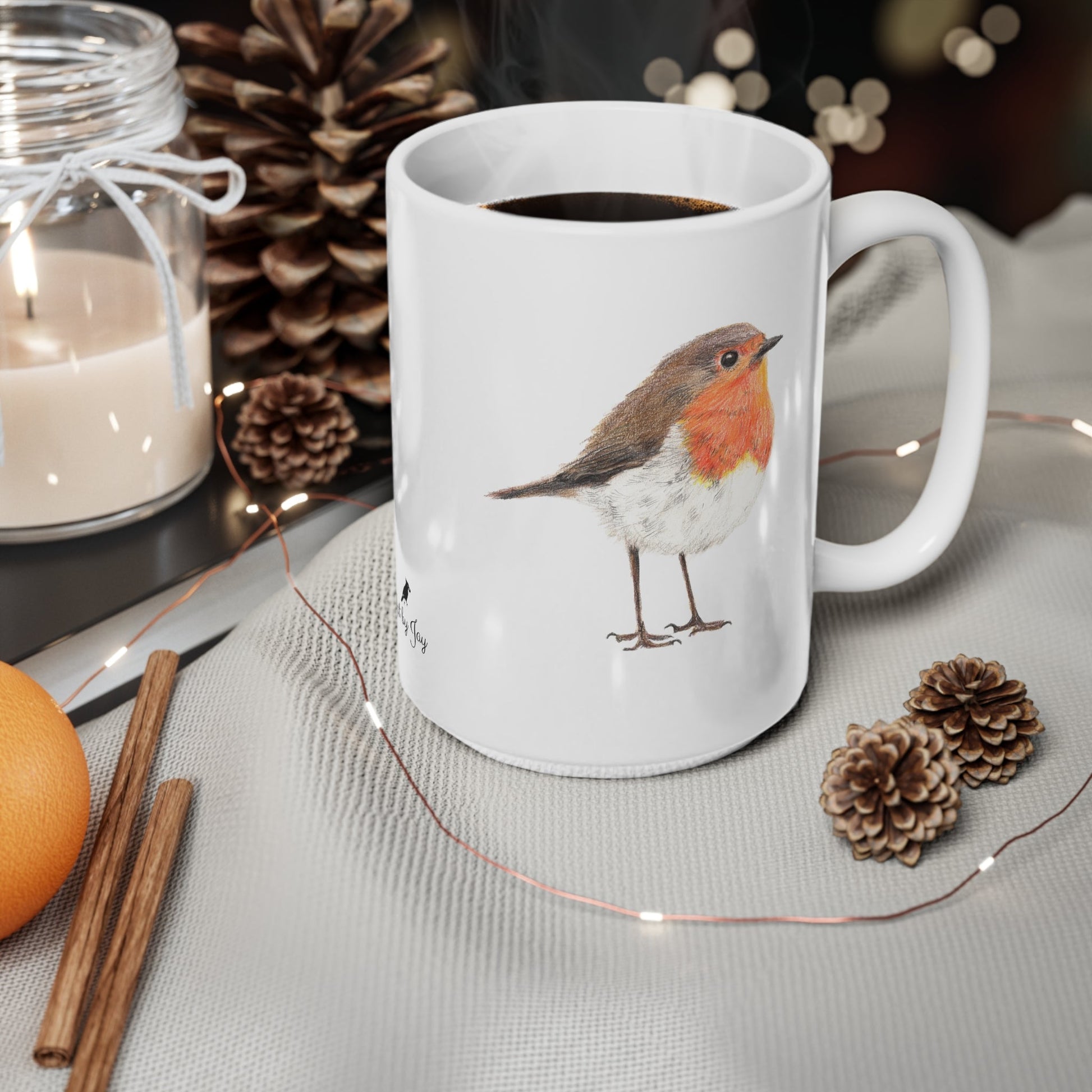 Robin Bird Mug – Ceramic Wildlife Coffee Cup Printify