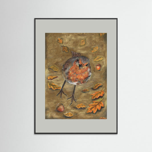 Autumn Robin Artwork Print – Wildlife Wall Art