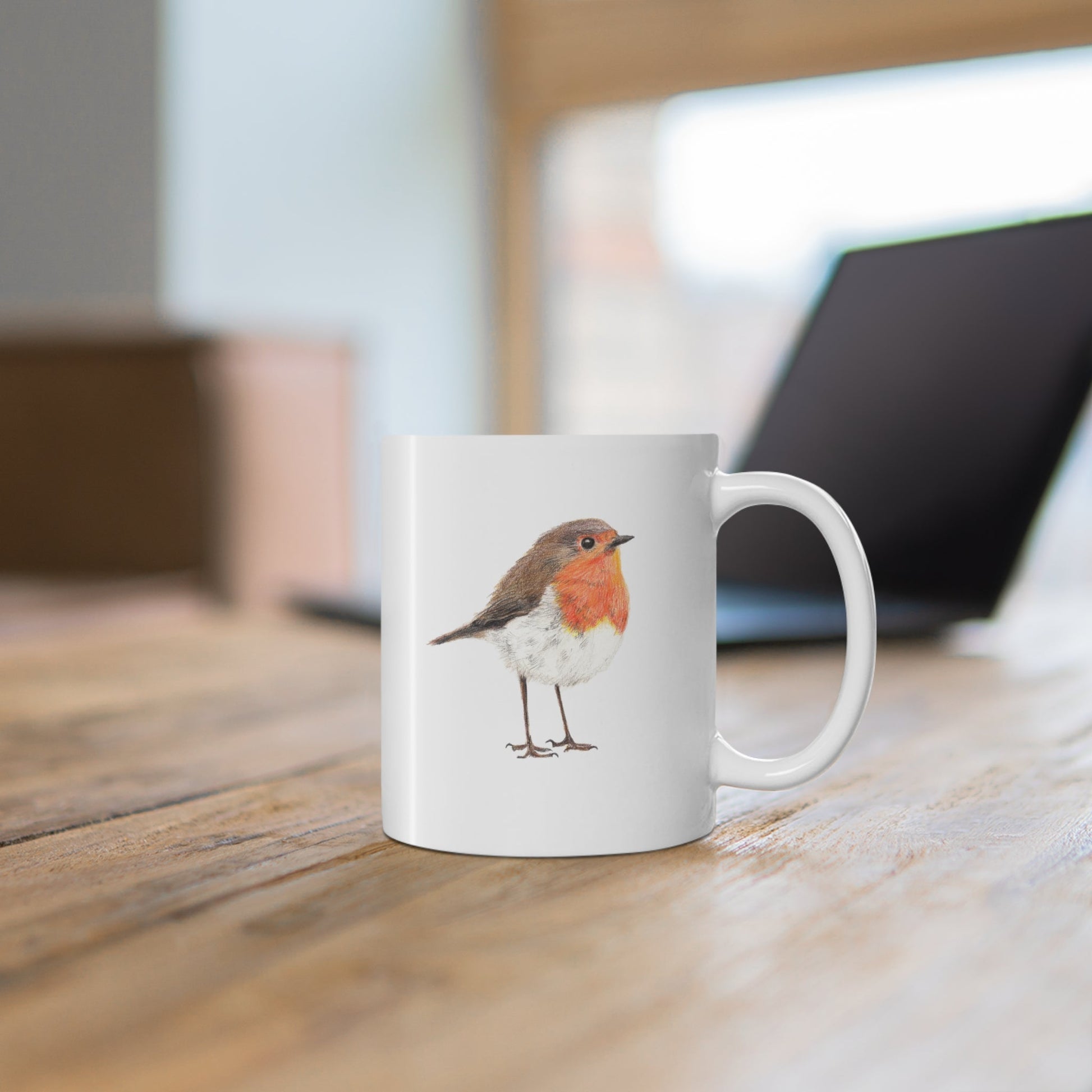 Robin Bird Mug – Ceramic Wildlife Coffee Cup Printify