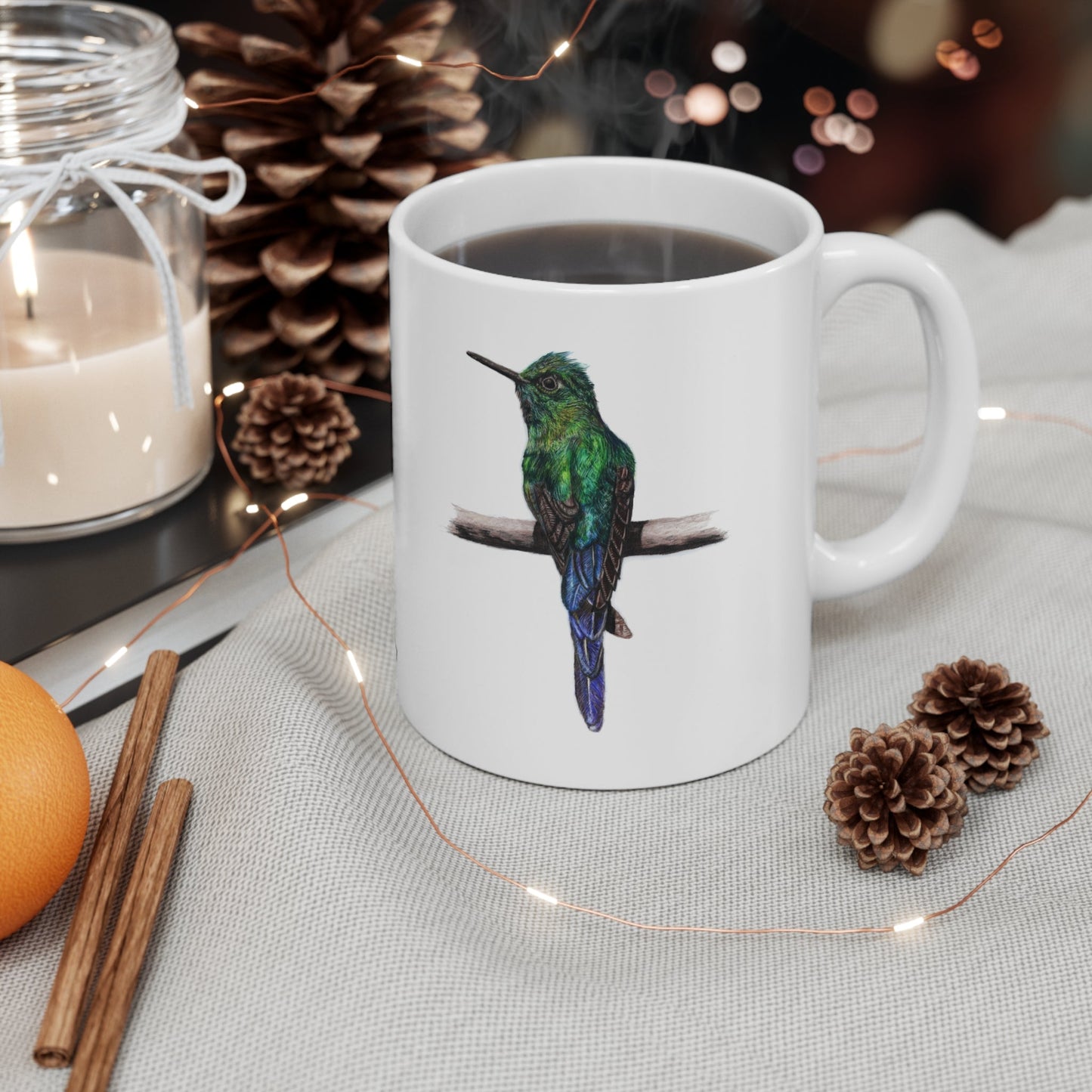 Hummingbird Coffee Mug – Ceramic Wildlife Gift Art by Jay | Wildlife Art