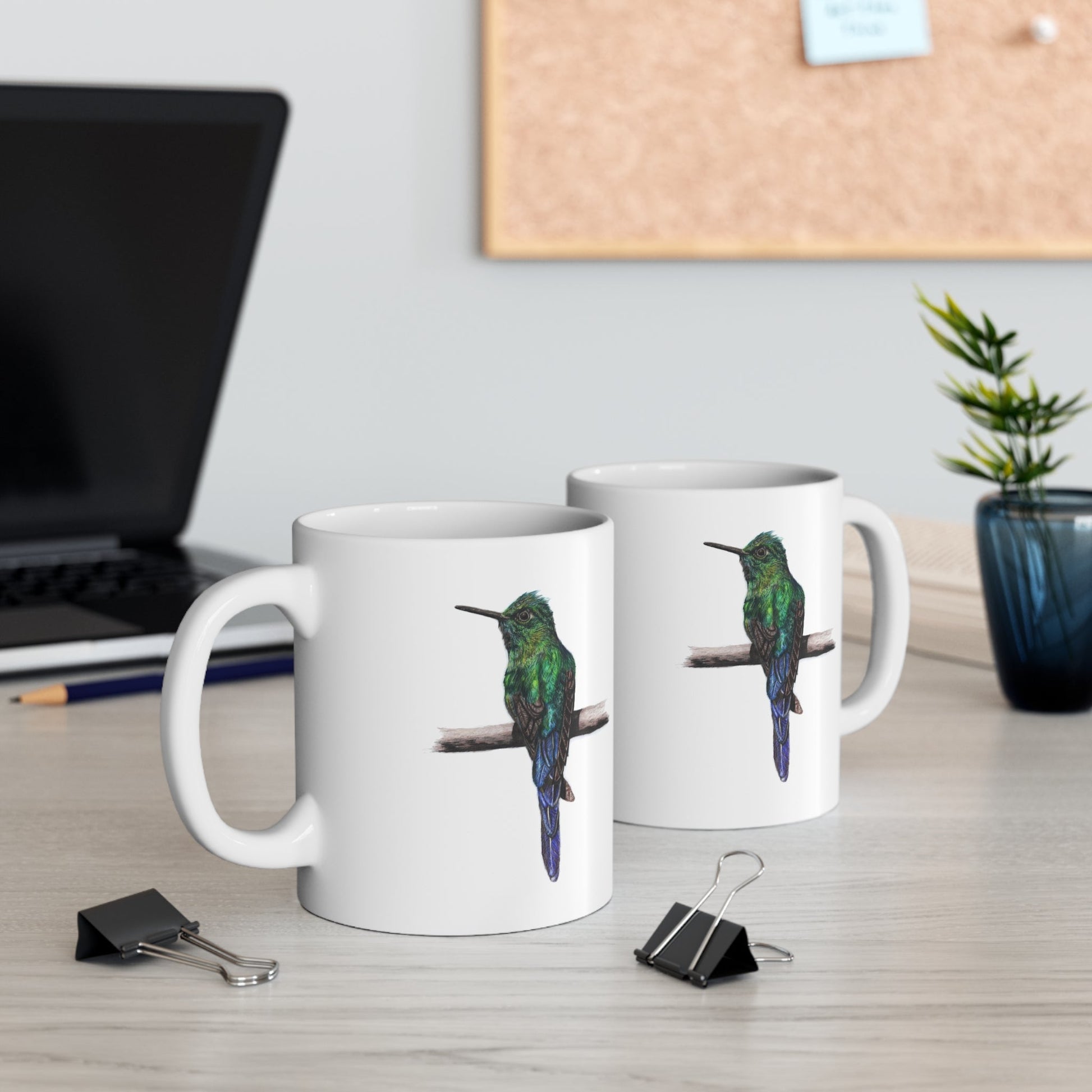 Hummingbird Coffee Mug – Ceramic Wildlife Gift Art by Jay | Wildlife Art