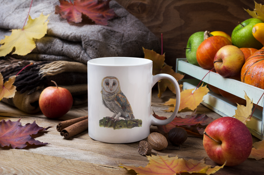 Barn Owl Mug – 11oz Ceramic Wildlife Coffee Cup Art by Jay | Wildlife Art