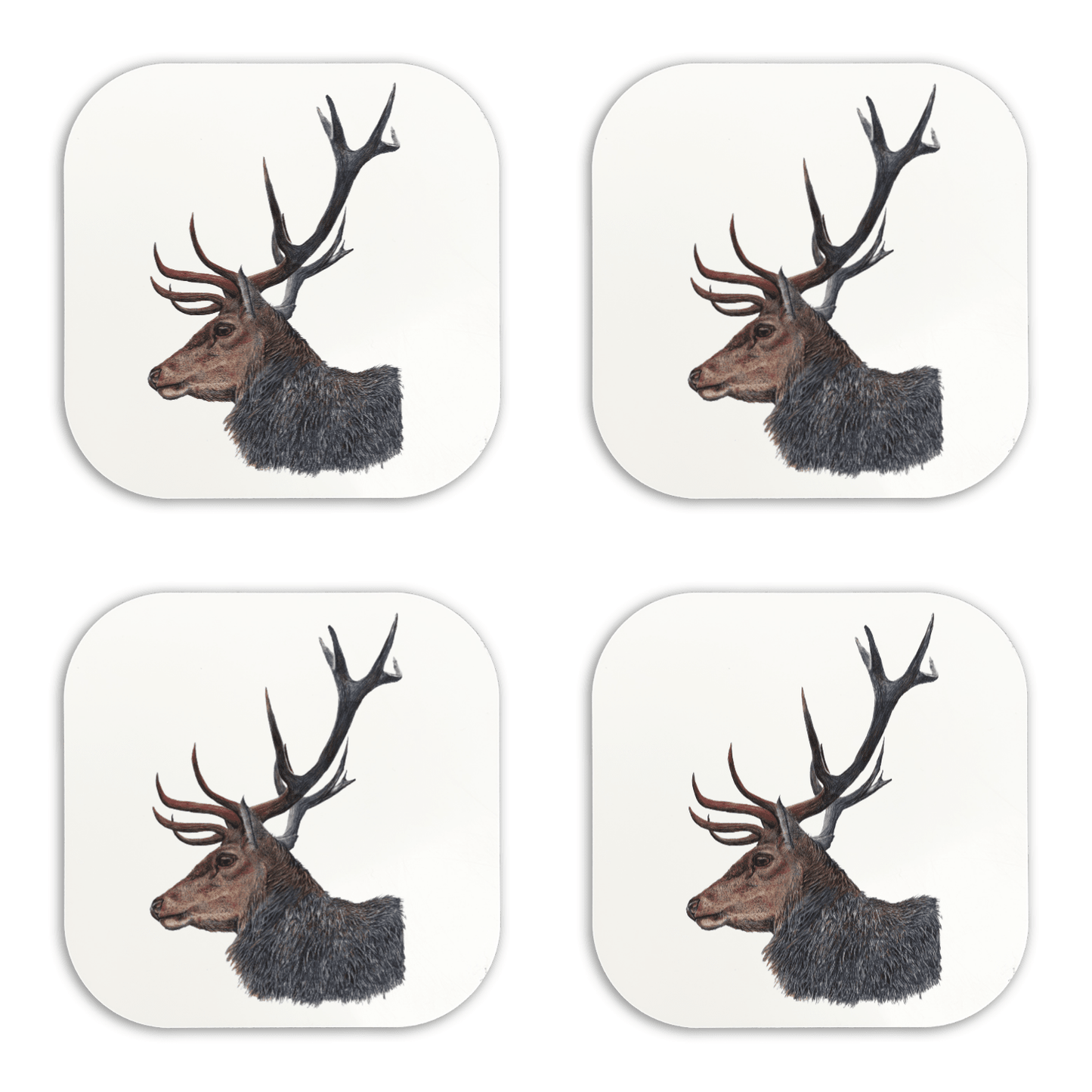 Stag Coaster Set – British Wildlife Art