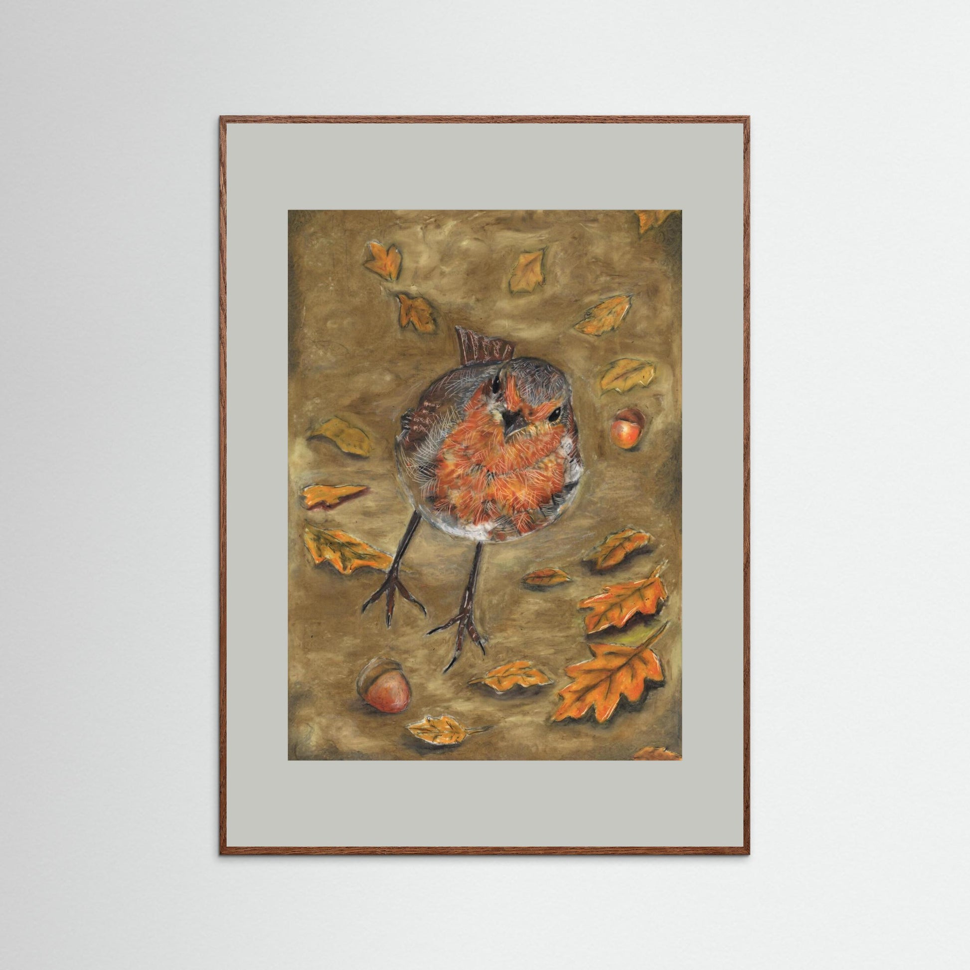 Autumn Robin Artwork Print – Wildlife Wall Art