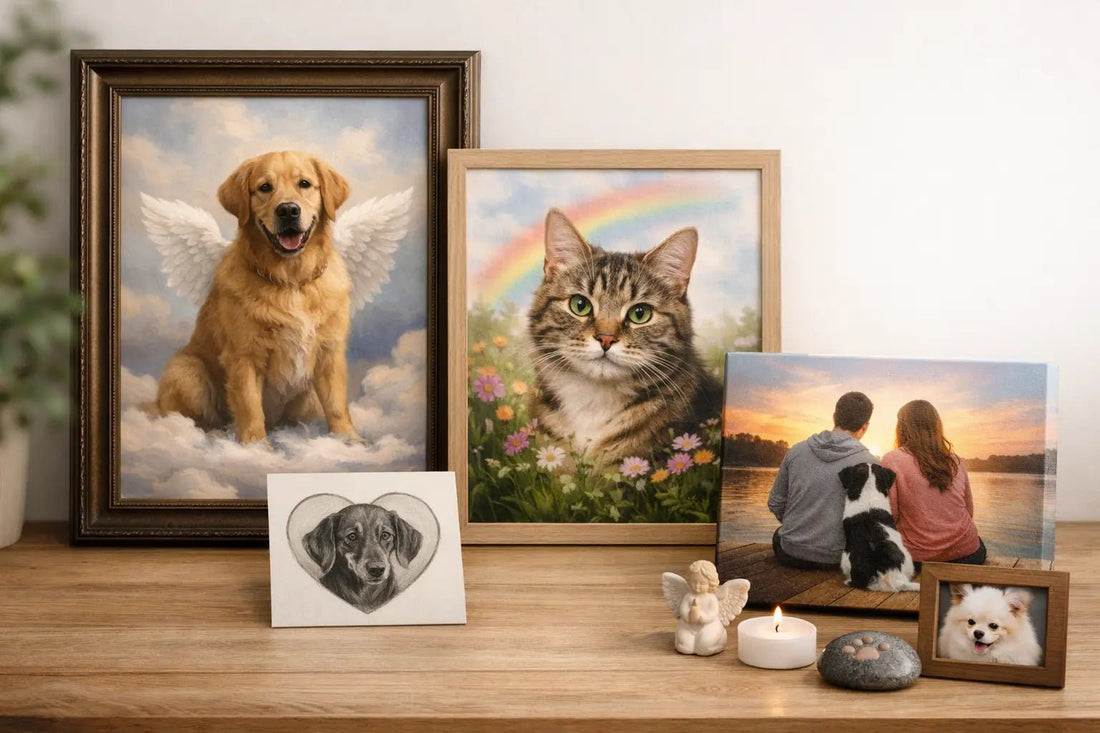 Custom Pet Memorial Portrait Example Ideas