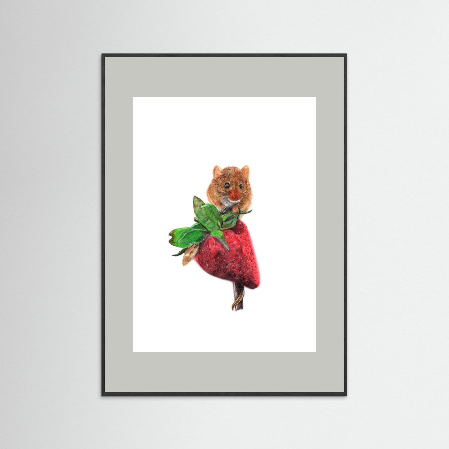 Field Mouse Wildlife Framed Art Print – Hand-Drawn Woodland Illustration | Cosy Cottage Decor, Nature Lover Gift