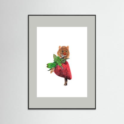 Field Mouse Wildlife Framed Art Print – Hand-Drawn Woodland Illustration | Cosy Cottage Decor, Nature Lover Gift