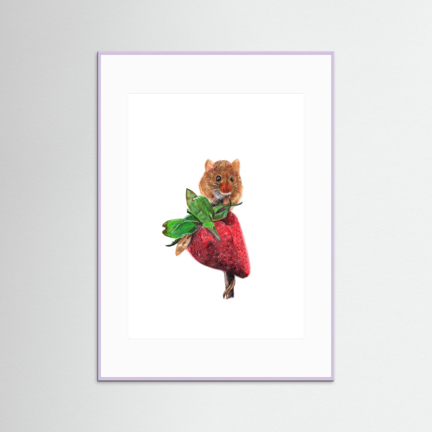 Field Mouse Wildlife Framed Art Print – Hand-Drawn Woodland Illustration | Cosy Cottage Decor, Nature Lover Gift