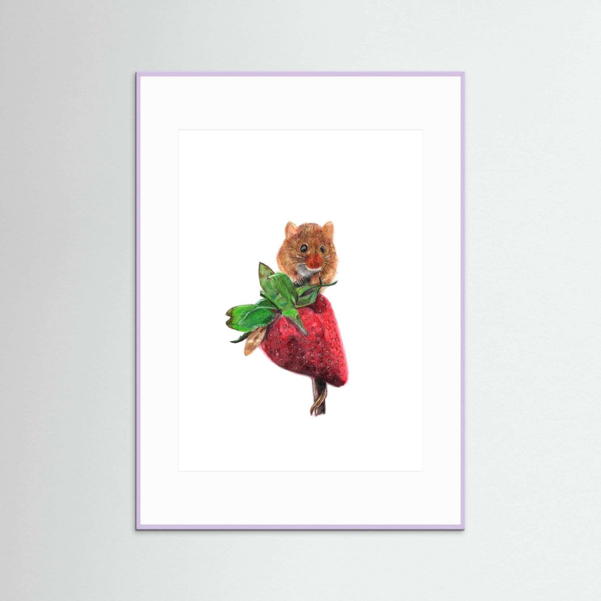 Field Mouse Wildlife Framed Art Print – Hand-Drawn Woodland Illustration | Cosy Cottage Decor, Nature Lover Gift