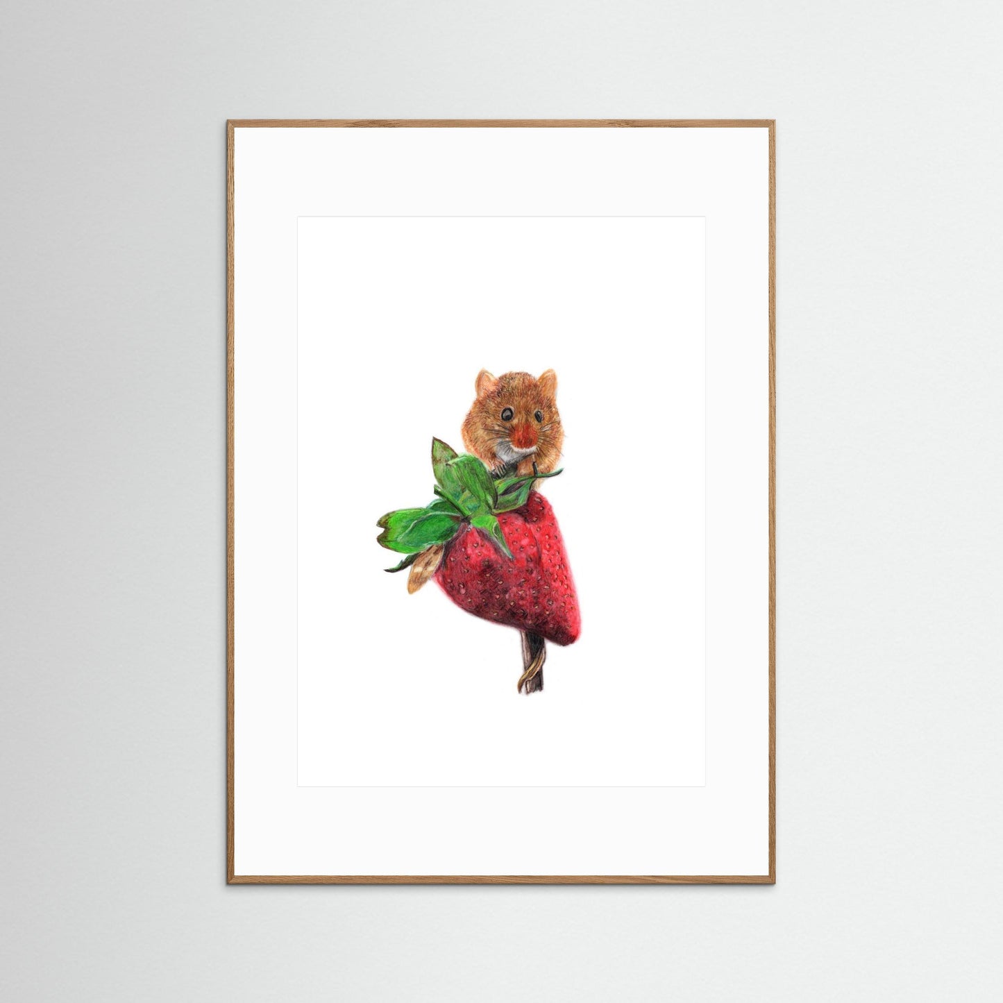 Field Mouse Wildlife Framed Art Print – Hand-Drawn Woodland Illustration | Cosy Cottage Decor, Nature Lover Gift