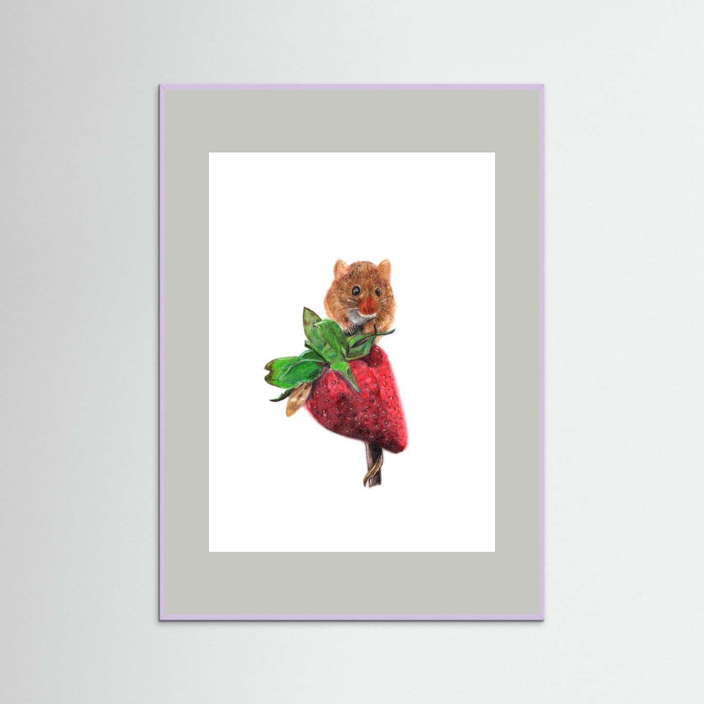 Field Mouse Wildlife Framed Art Print – Hand-Drawn Woodland Illustration | Cosy Cottage Decor, Nature Lover Gift