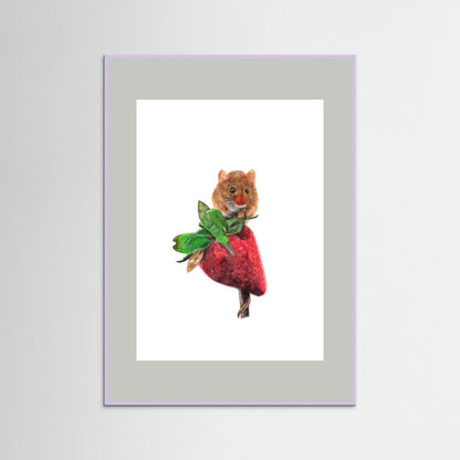 Field Mouse Wildlife Framed Art Print – Hand-Drawn Woodland Illustration | Cosy Cottage Decor, Nature Lover Gift