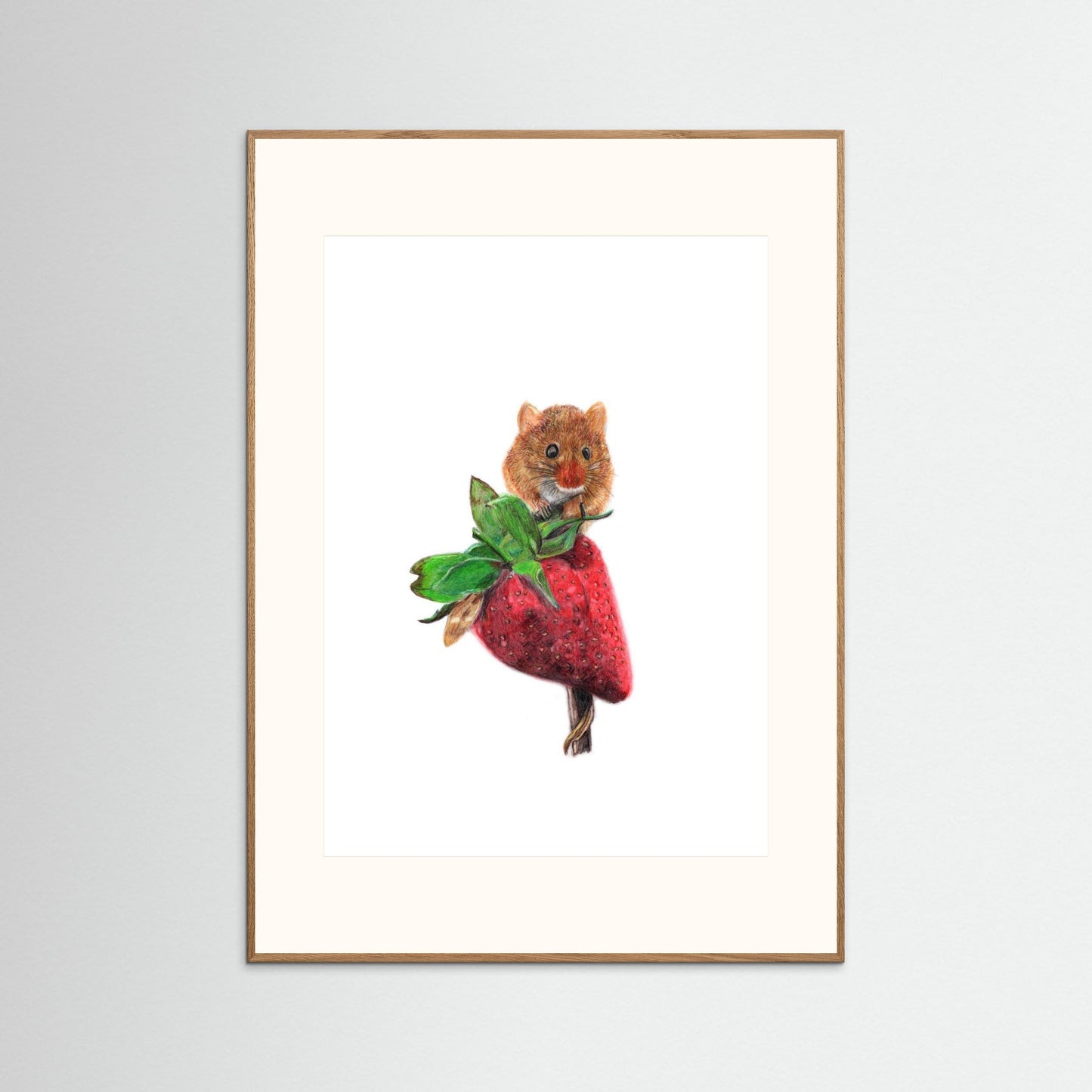 Field Mouse Wildlife Framed Art Print – Hand-Drawn Woodland Illustration | Cosy Cottage Decor, Nature Lover Gift