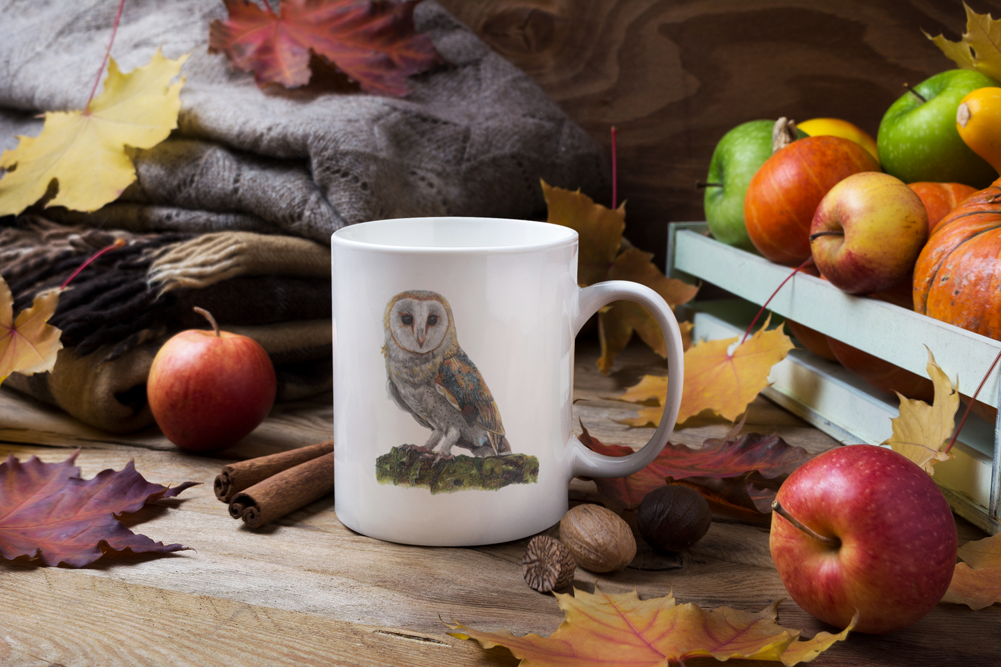 Barn Owl Bird Mug – Ceramic Wildlife Coffee Cup Art by Jay | Wildlife Art