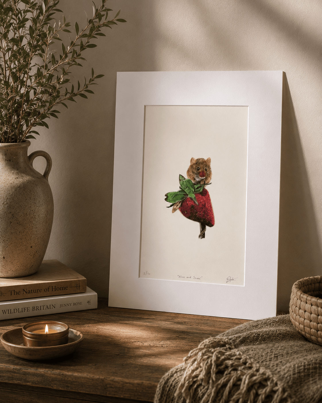 Mice and Sweet | Hand Signed Limited Edition Wildlife Print (A3) Art by Jay | Wildlife Art