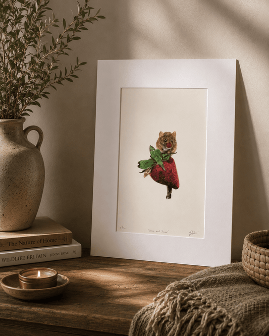 Mice and Sweet | Hand Signed Limited Edition Wildlife Print (A3) Art by Jay | Wildlife Art