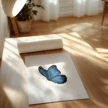 Blue Butterfly Signed Print (A4) Art by Jay | Wildlife Art