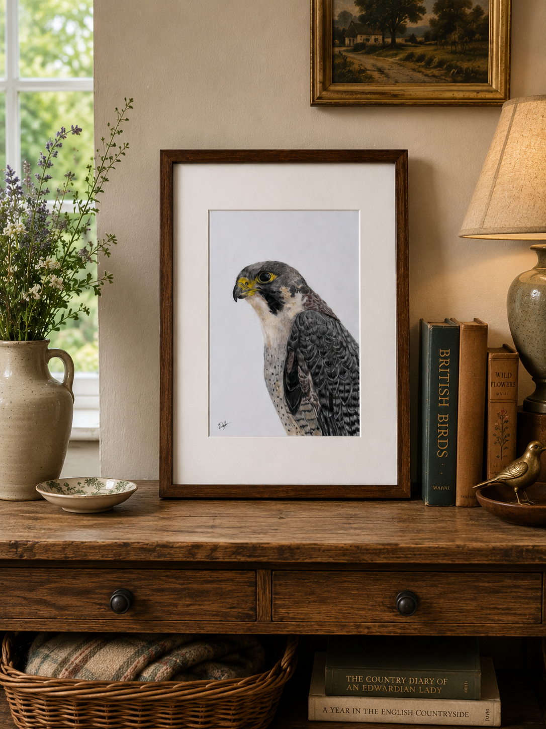 On Watch - Peregrine Falcon Original Artwork | Coloured Pencil Wildlife Art Art by Jay | Wildlife Art