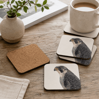 Peregrine Falcon Coaster Set – British Bird of Prey Art Tradeprint