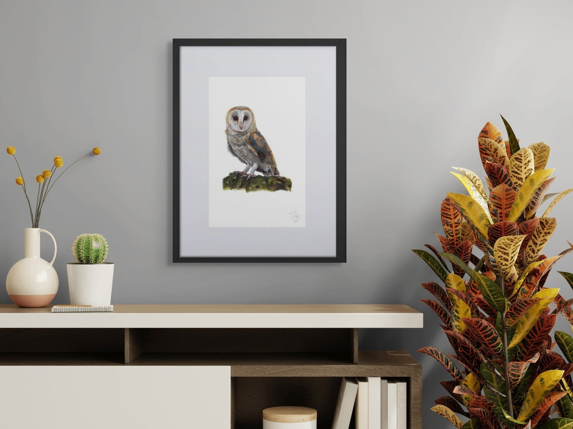 Barn Owl Original Artwork Art by Jay | Wildlife Art