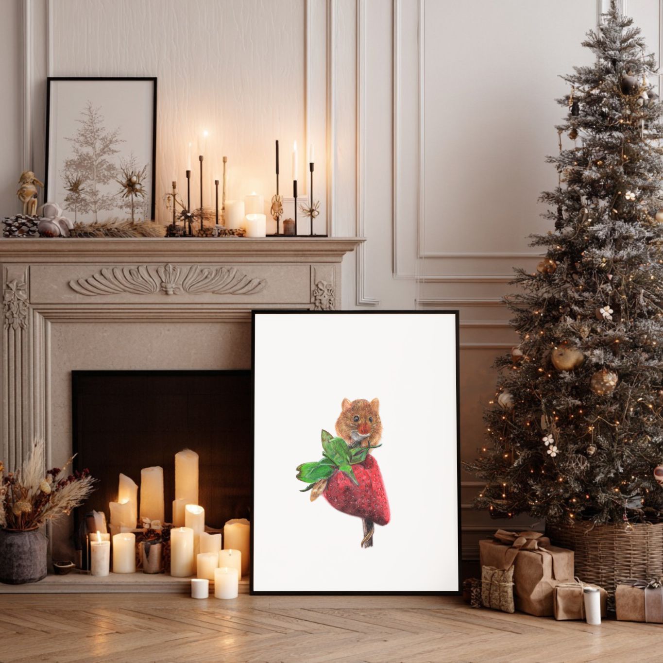 Field Mouse Woodland Art Print Printumo