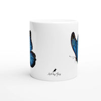 Blue Butterfly wildlife mug by Art by Jay