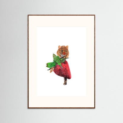 Field Mouse Wildlife Framed Art Print – Hand-Drawn Woodland Illustration | Cosy Cottage Decor, Nature Lover Gift