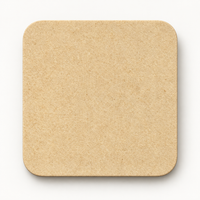 Natural light beige hardboard backing with rounded corners – Art by Jay coaster product detail