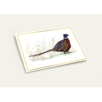 Pheasant A6 greeting card by Art by Jay, angled view