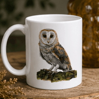 Barn Owl mug from the Art by Jay mug and coaster gift set