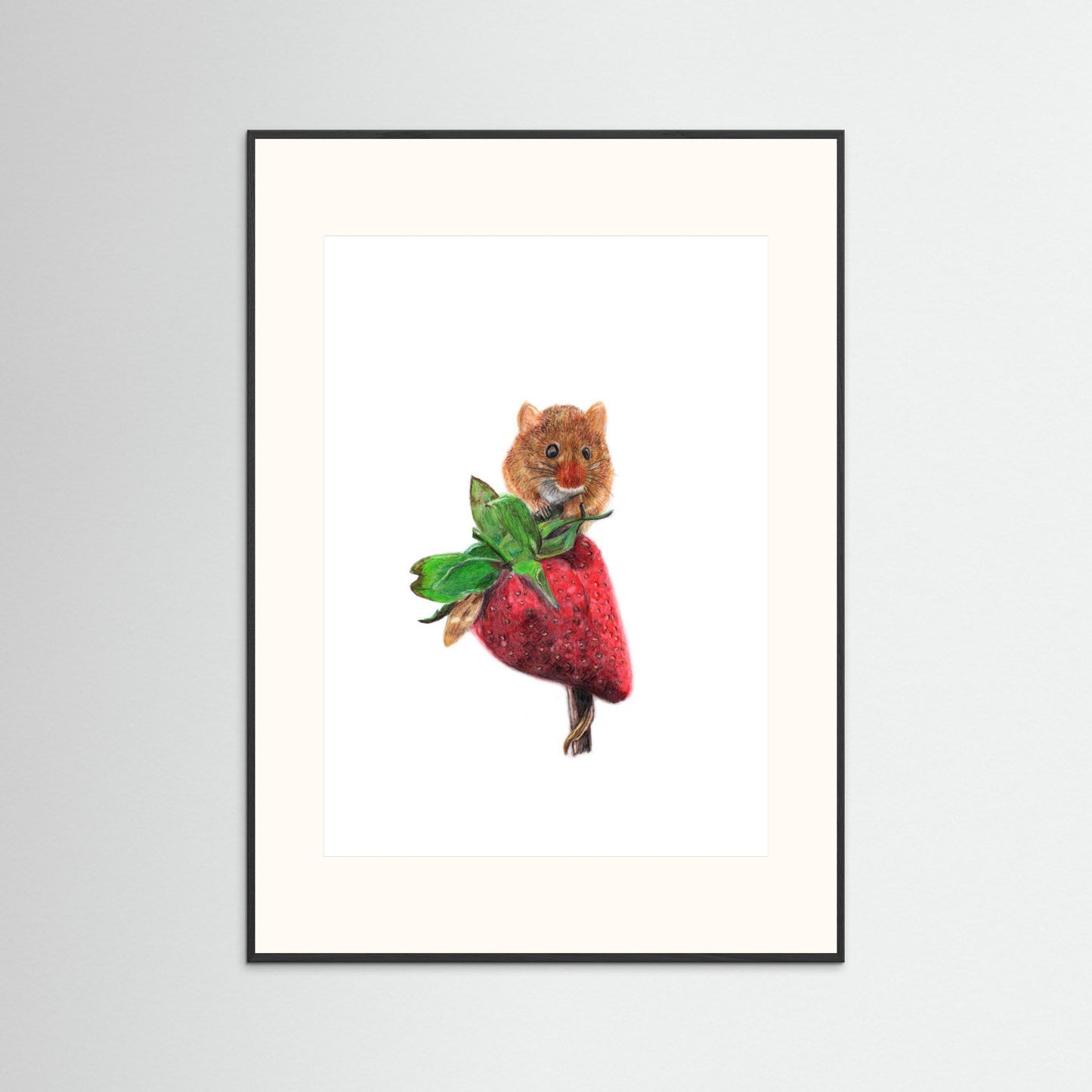 Field Mouse Wildlife Framed Art Print – Hand-Drawn Woodland Illustration | Cosy Cottage Decor, Nature Lover Gift