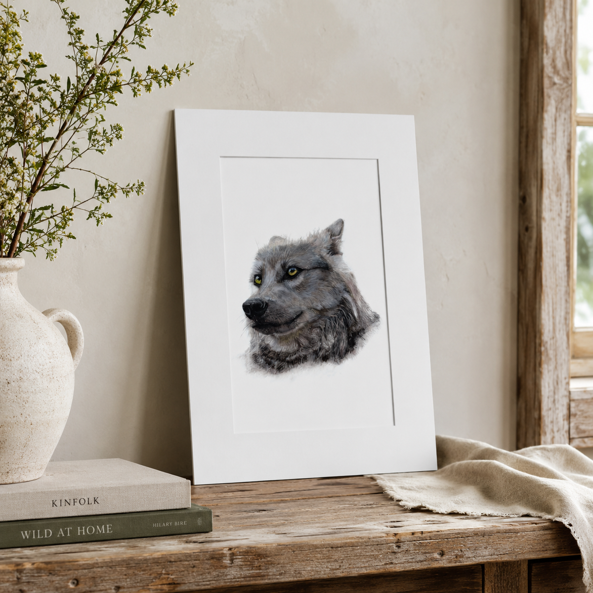 "The Watcher" - Wolf Limited Edition Print Art by Jay | Wildlife Art
