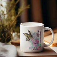 Yellow Butterfly Mug – 11oz Ceramic Wildlife Coffee Cup Art by Jay | Wildlife Art