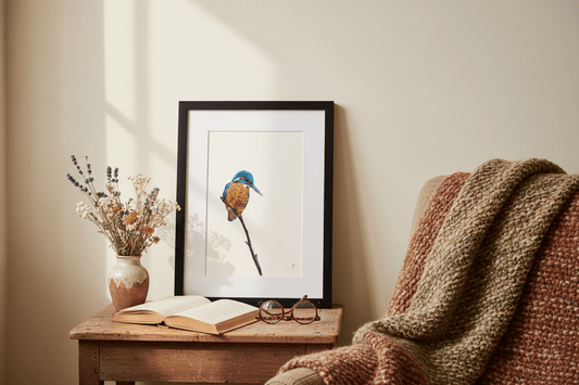 Kingfisher Art Print – Reading Corner Mockup