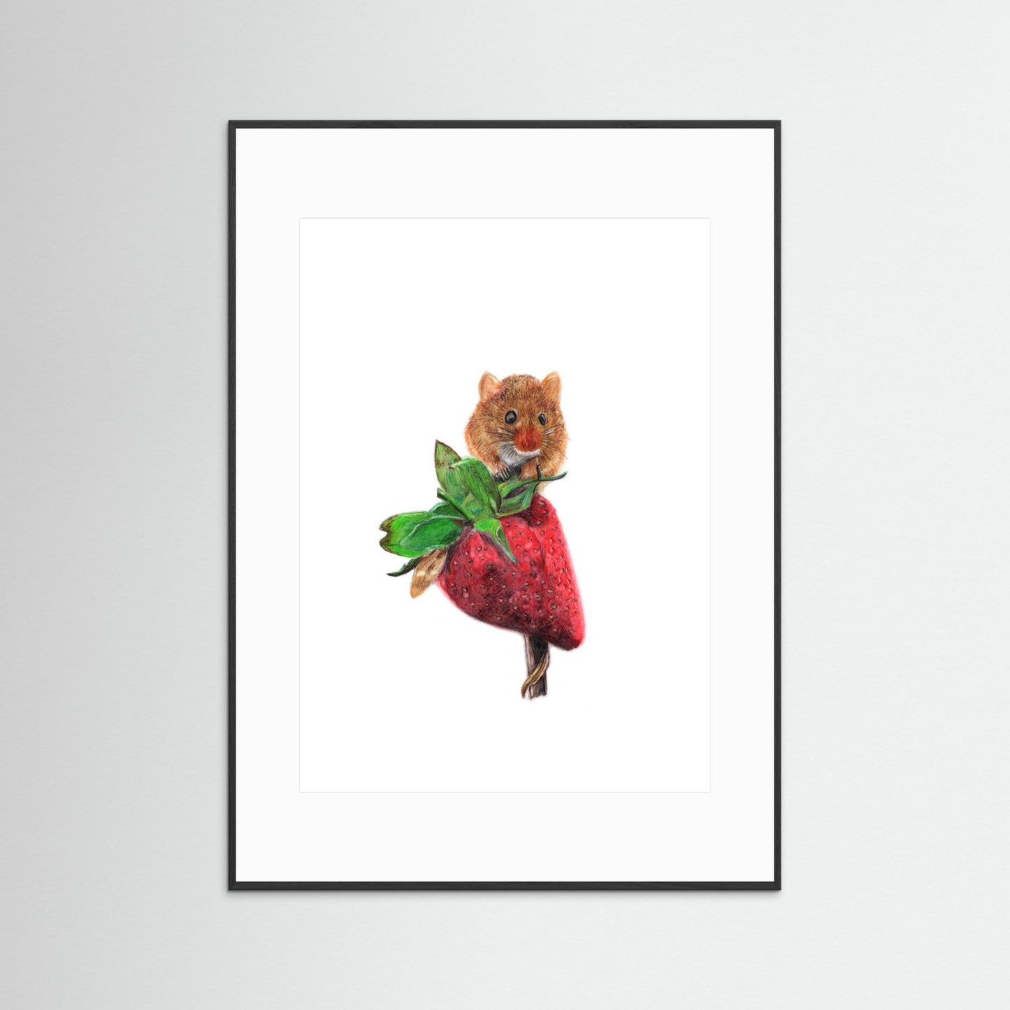 Field Mouse Wildlife Framed Art Print – Hand-Drawn Woodland Illustration | Cosy Cottage Decor, Nature Lover Gift