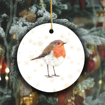 Robin Christmas Tree Ornament - Circle superfastpod