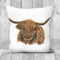 Highland Cow Cushion - Art by Jay | Wildlife Art