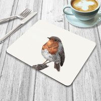 Robin placemat featuring First Light robin artwork