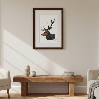Stag Wildlife Art Print | British Wildlife Wall Art | Open Edition Art by Jay | Wildlife Art