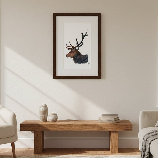 Stag Wildlife Art Print | British Wildlife Wall Art | Open Edition Art by Jay | Wildlife Art