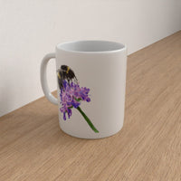Bumblebee mug featuring coloured-pencil wildlife artwork