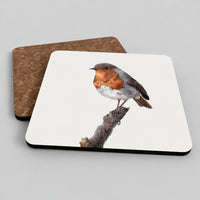 First Light robin coaster set featuring coloured-pencil wildlife artwork