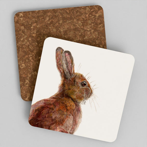 Hare Coaster Set – British Wildlife Art (Set of 4) prodigi